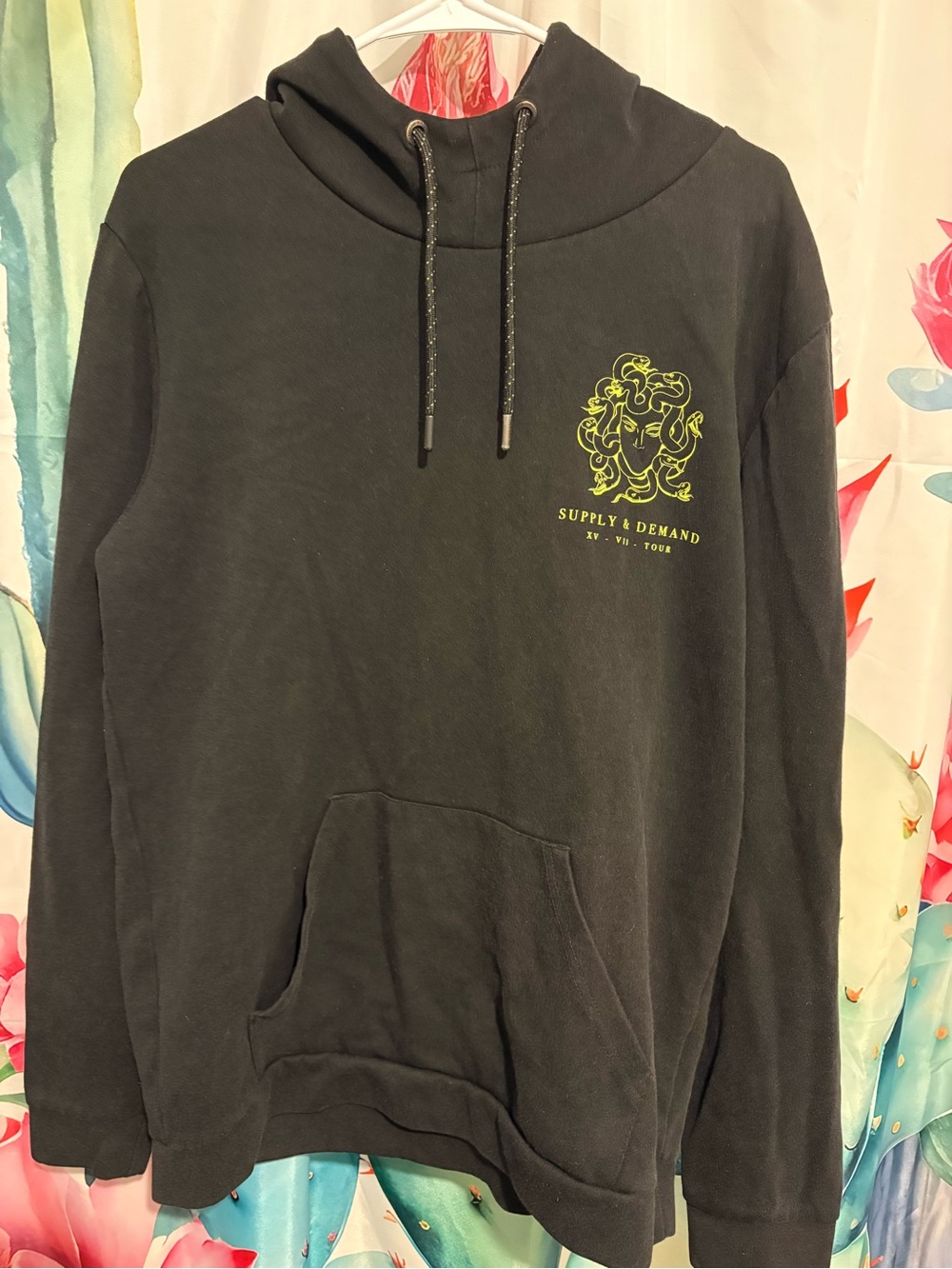 Supply & Demand NYC XV-VII Tour 2020 Graphic Print Black Pullover Hoodie Men L